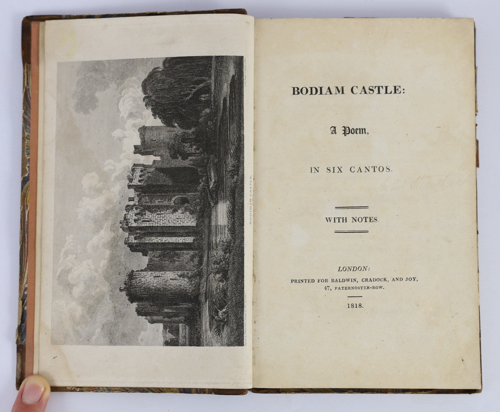 SUSSEX: (Griffin-Stonestreet, George) - Bodiam Castle, a poem, in six cantos. With notes. frontis.; old half calf and marbled boards, gilt-panelled spine. 1818; Cotton, William - A Graphic and Historical Sketch of Bodyam